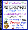DJ Graduation hat font dot lettering by DJ Inkers