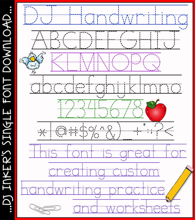 DJ Fonts for Preschool and Kindergarten - Pre-K Font Collection