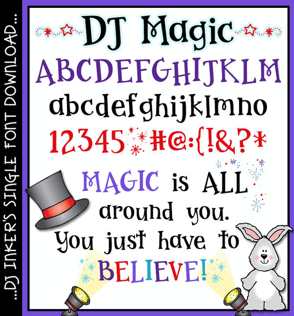 DJ Magic Font is cute, bold and perfect for headlines and creative projects