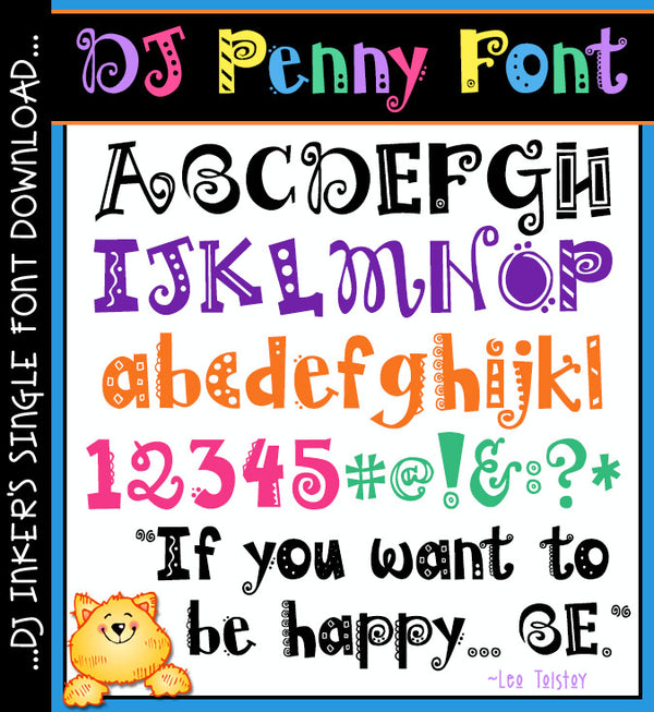 DJ Penny is a bold, playful font with hand drawn lettering by DJ Inkers
