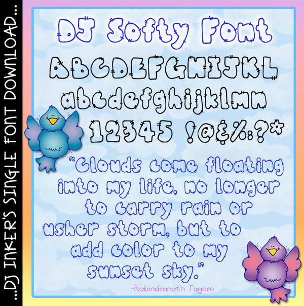 DJ Softy Font Download - Hand Drawn Puffy Cloud Lettering by DJ Inkers