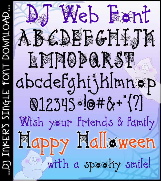 A spooky, fun spiderweb font for Halloween by DJ Inkers
