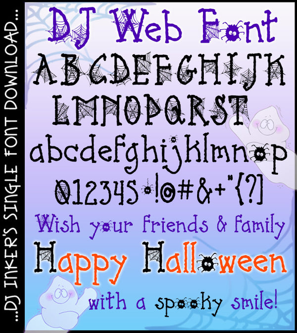 A spooky, fun spiderweb font for Halloween by DJ Inkers