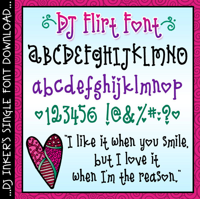 DJ Sweetheart Fonts - Love & Heart Lettering Collection