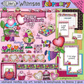 February Whimzee Lovebug Clip Art, Borders & Backgrounds