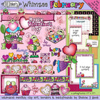 February Whimzee Lovebug Clip Art, Borders & Backgrounds