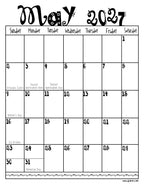 2027 Printable Calendar Download by DJ Inkers