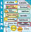 El Clima - Weather Clip Art Headers in Spanish