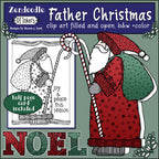 Father Christmas Zen Doodle clip art Santa by DJ Inkers