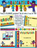 Printable Graduation certificate, program and clip art for Kindergarten and Elementary School by DJ Inkers