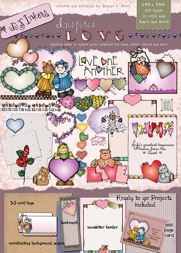 Inspire Love with this cute clip art by DJ Inkers