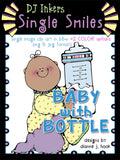 Baby with Bottle - Single Smiles Clip Art Image