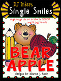 Bear Apple - Single Smiles Clip Art Image