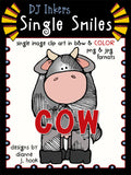 Cute clip art cow for farm and barnyard fun for kids - single smiles by DJ Inkers