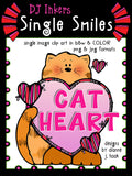 Cat Heart - Single Smiles Clip Art Image