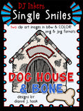 Dog House and Bone - Single Smiles Clip Art