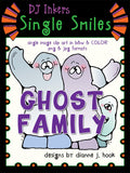 Ghost Family - Single Smiles Clip Art Image
