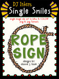 Rope Sign - Single Smiles Clip Art Image