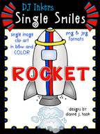 Blast off to outer space with this fun clip art rocket for kids and classrooms by DJ Inkers