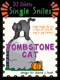 Tombstone Cat Clip Art - Single Smiles Image Download