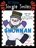 Cute clip art snowman for winter smiles by DJ Inkers