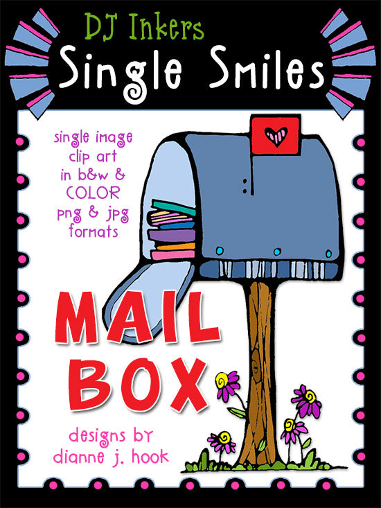 Cute clip art mailbox for postcards and letters by DJ Inkers