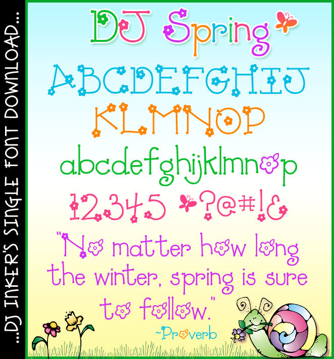 DJ Spring font flower lettering by DJ Inkers