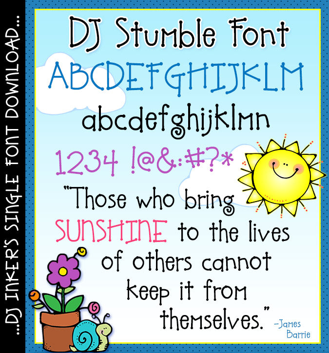 DJ Stumble Font Download - Cute Dot Lettering