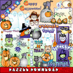 Cute clip art for October and Halloween fun for kids by DJ Inkers