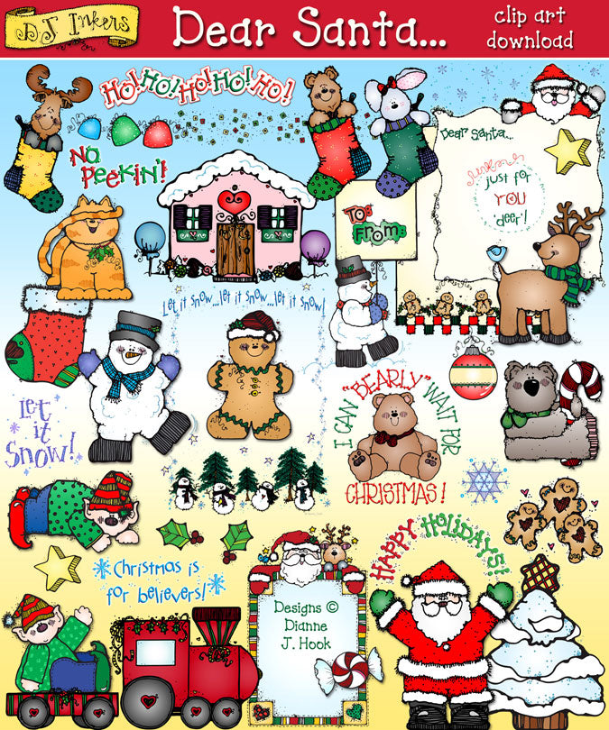 Dear Santa Christmas Smiles Clip Art Download