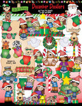 Cute kids clip art for December holidays and Christmas by DJ Inkers