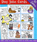 Dog Joke Cards for kids and lunch box fun by DJ Inkers
