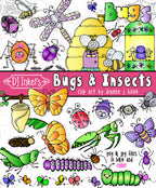 Doodle Bugs and insects clip art for kids by DJ Inkers