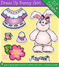 Dress-Up Bunny Girl clip art and printable activity by DJ Inkers