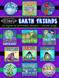 Earth Friends Digital Stickers Download