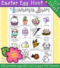 Easter Egg Hunt printable scavenger activity for kids by DJ Inkers