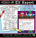 Elf Report Card and Holiday Coloring Page Download