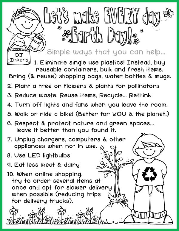 10 ways you can help the environment and make every day Earth Day, by DJ Inkers.