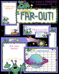 Far Out cosmic classroom kit for an outer space theme by DJ Inkers