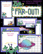 Far Out cosmic classroom kit for an outer space theme by DJ Inkers