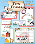 Farm Friends borders and printable projects for the classrooms with barnyard animal clip art by DJ Inkers