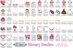 February Doodlers Clip Art for Love & Valentine's Day