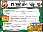 Cute field trip permission slip made with first grade clip art by DJ Inkers