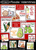 Foodie Valentines and Digital Stickers Download