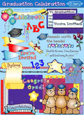 DJ Inkers' Graduation Celebration is full of clip art to make celebrating graduates colorful and fun