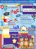 DJ Inkers' Graduation Celebration is full of clip art to make celebrating graduates colorful and fun