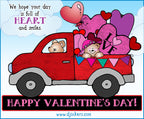 Valentine little red truck clip art by DJ Inkers