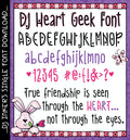 DJ Heart Geek is a lovely heart font download for Valentines, love letters, weddings & more.  Designs by DJ Inkers