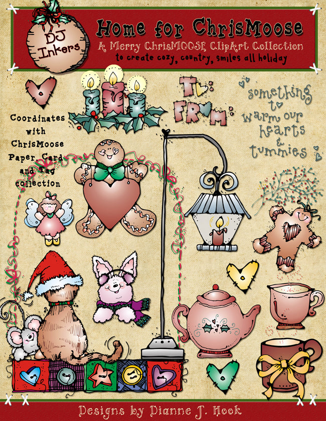 Chris-Moose Holiday Clip Art Collection -10 Download Bundle