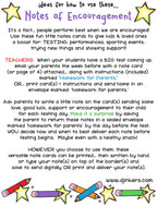 Notes of encouragement ideas for use